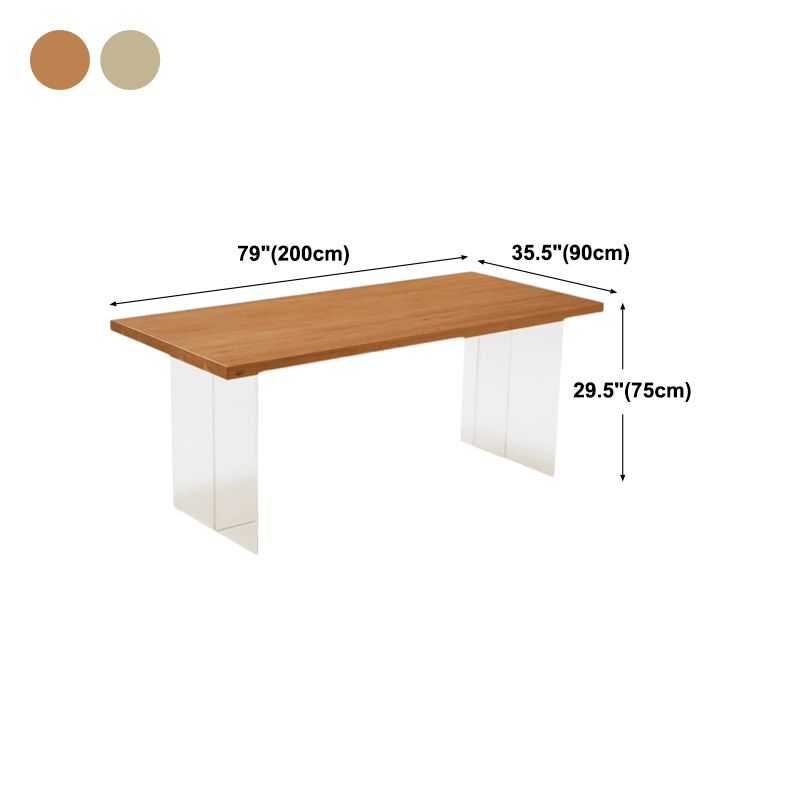Rectangle Dining Table Modern Style Solid Wood Dinner Table for Home Kitchen