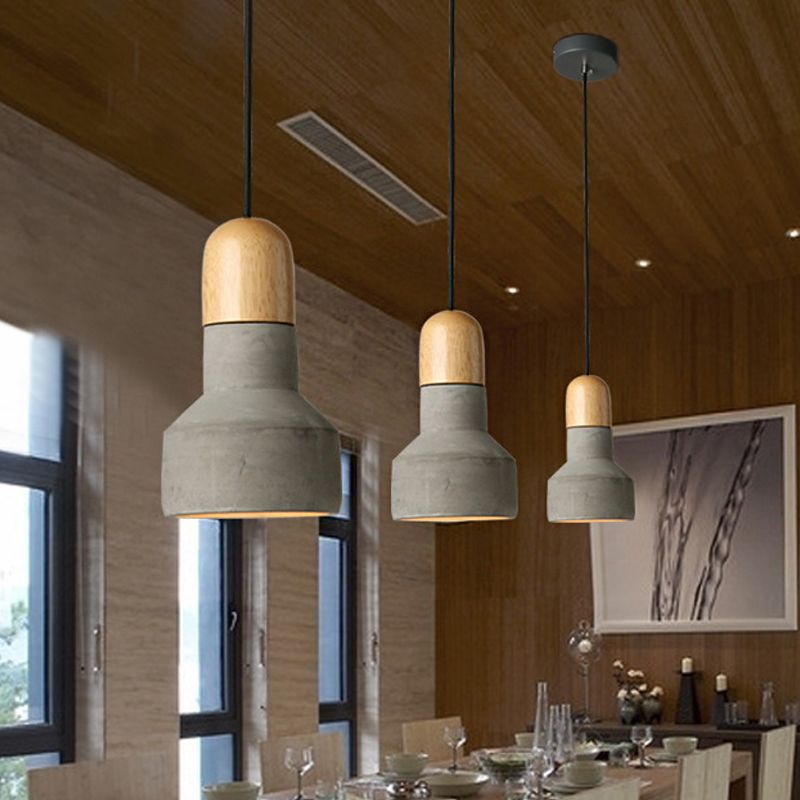 1 Bulb Barn a sospensione Luce industriale Stile industriale Apparecchio di soffitto grigio/verde/rosso con cavo sospeso