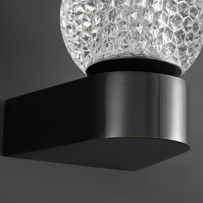 Metal Globe Sconce Light Modern 1-Light Sconce Light Fixture for Bedroom