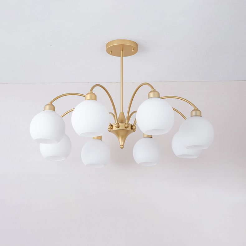 Modern Glass Chandelier Light Globe Shade Multi-Head Pendant Lamps for Living Room