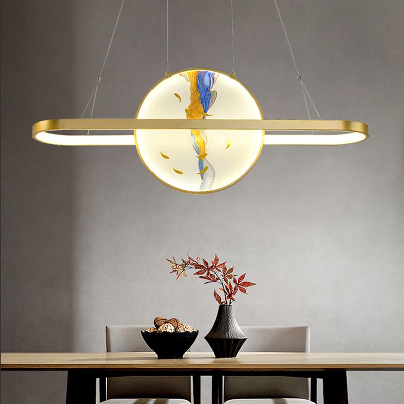 Luz de metal lineal de la isla colgante moderna moderna de 2 luces lineales de metal liviano