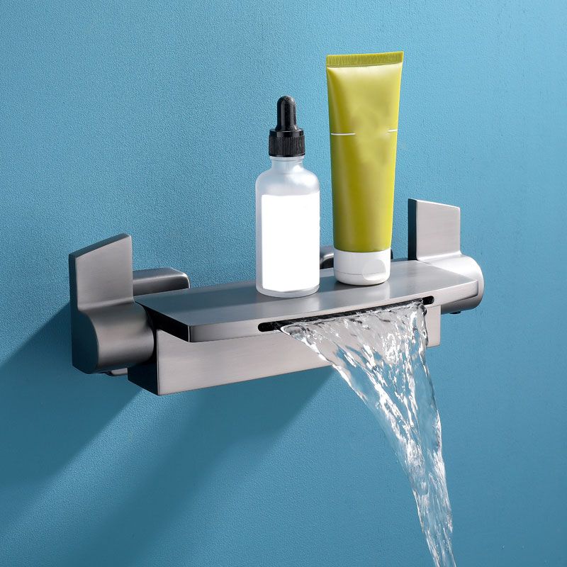 Modern Tub Faucet Trim Copper with Handles and Diverter Wall Mount Bath Filler Trim
