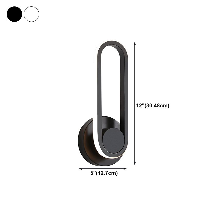 Nordischer Stil Metall Wandleuchte oval Form 12 "breite LED -Wandleuchten für Schlafzimmer
