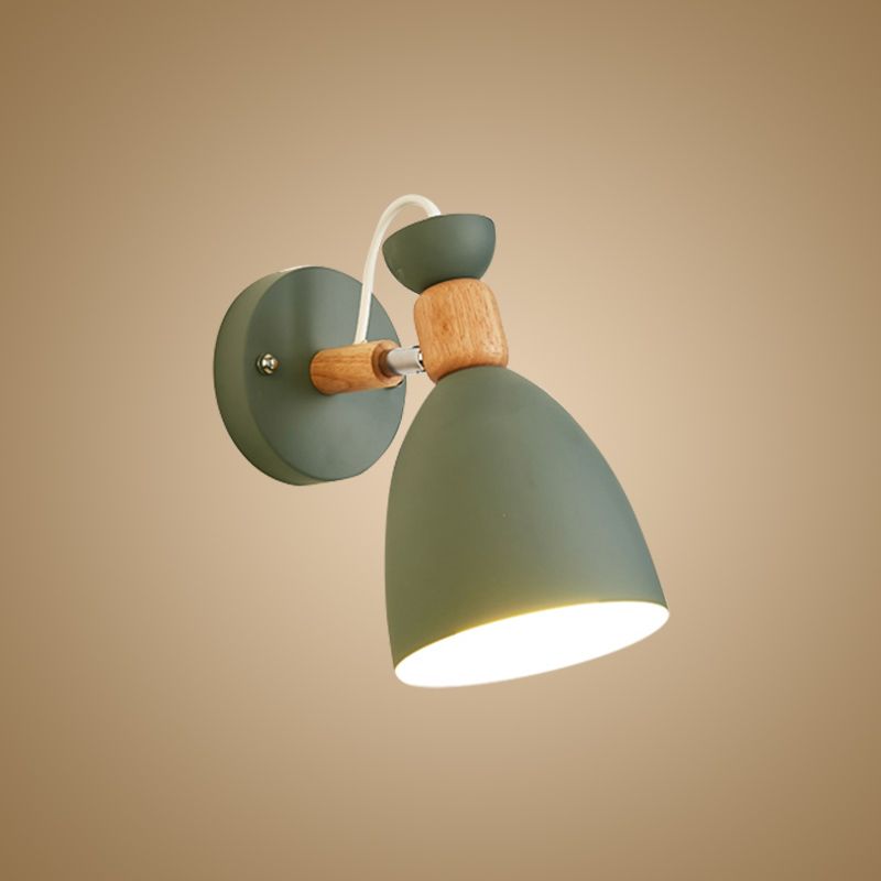 Geometric Shade Wall Lighting Modern Nordic Style Metal 1 Light Sconce Light in Green and White