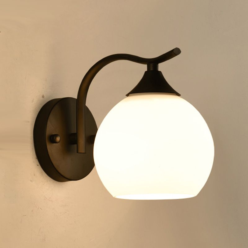 Metalen bol vorm muurlicht Noordse stijl muur sconce met glas voor woonkamer