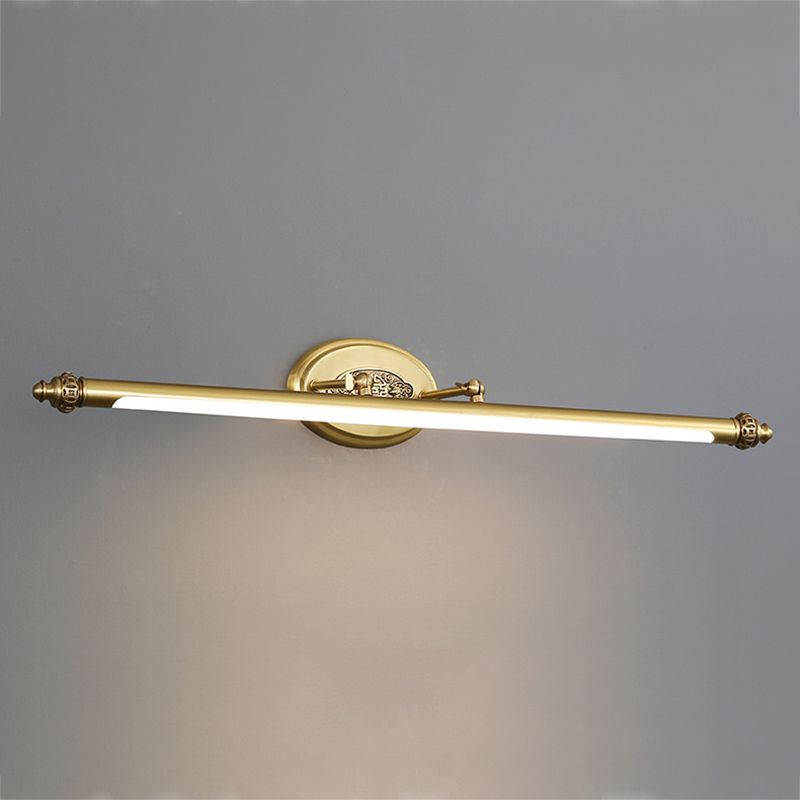 Stile moderno di illuminazione da vanità lineare in metallo 1 funce murale di vanità della luce in oro