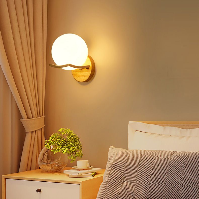 Estilo contemporáneo Luces de apliques de pared geométrica madera 1 lámpara de luz liviana