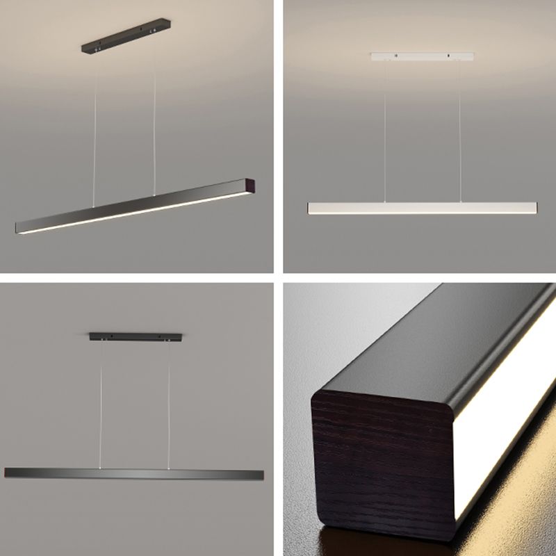 Modern Simple Style Island Lamp Long Strip LED Hanging Light for Dining Room