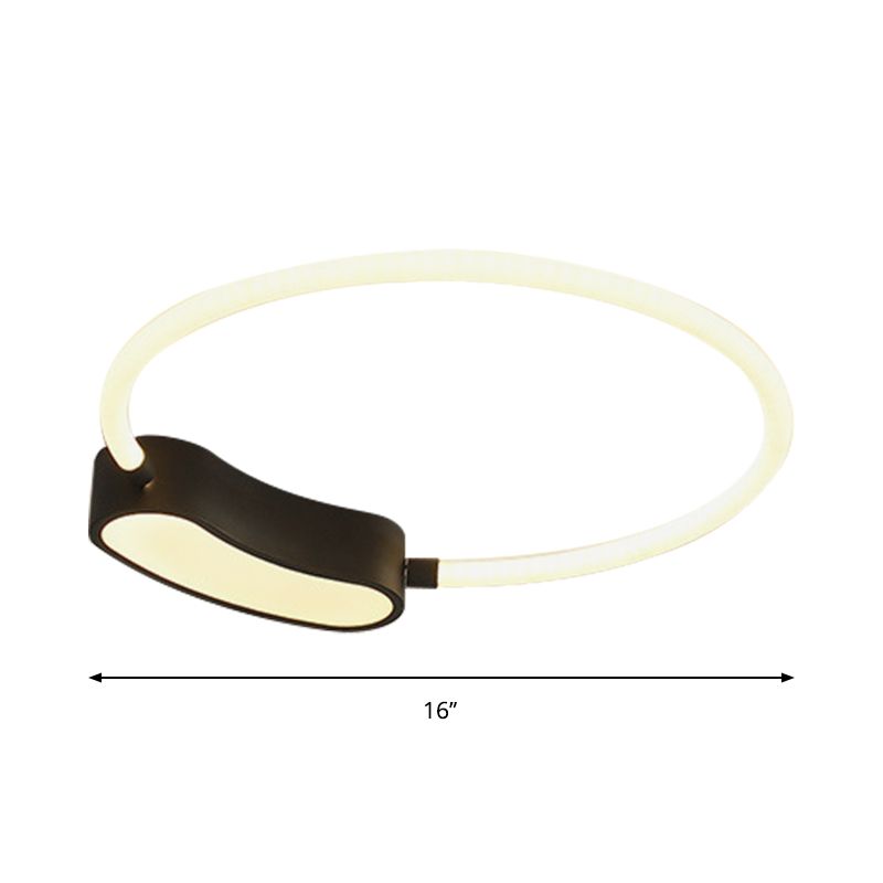 Minimalist LED Ceiling Mount Lamp White Round/Square/Rectangular Flush Mount with Acrylic Shade, Warm/White Light