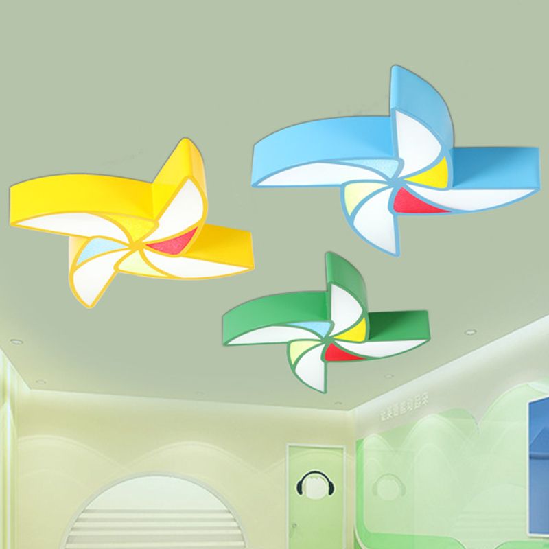 Minimalisme Pinwheel Shade Flush Light Acrylique Nursery LED Plafonnier Flush Luminaire