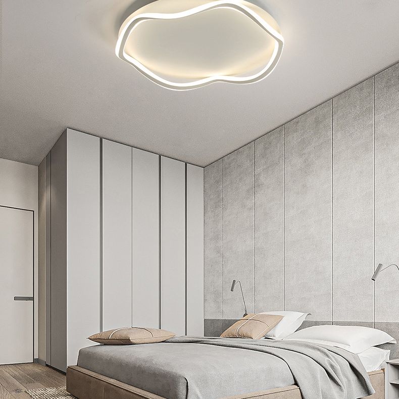 Modern Style Wave Flush Ceiling Light Metal 1-Light Flush Mount Ceiling Lighting Fixture