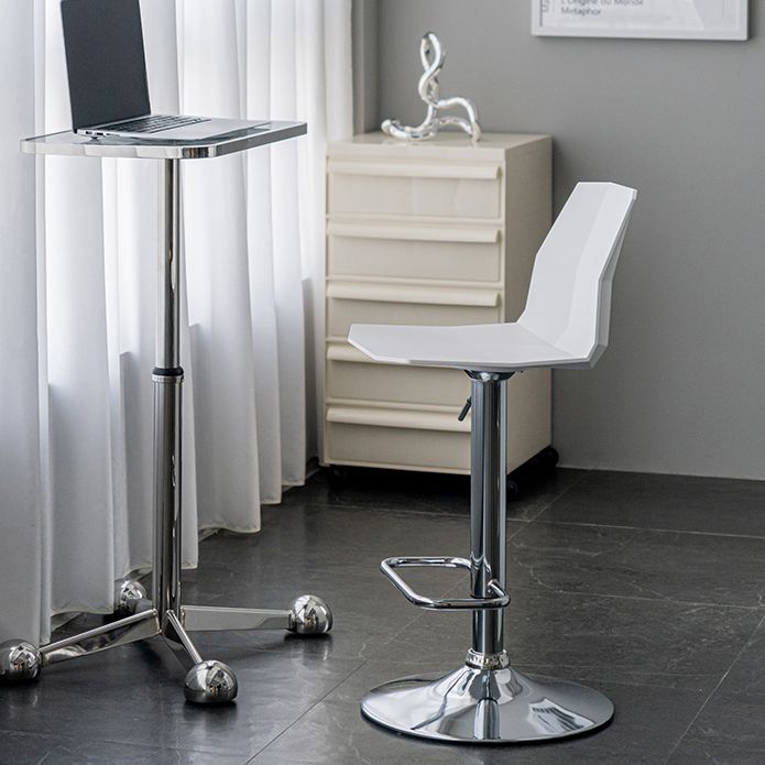 Industrial Backrest Armless Counter Stool Adjustable Iron Stool with Plastic Cushion