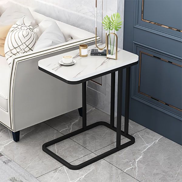 23.83" Tall Contemporary Style Side End Table Metal C Sofa Side Accent Table