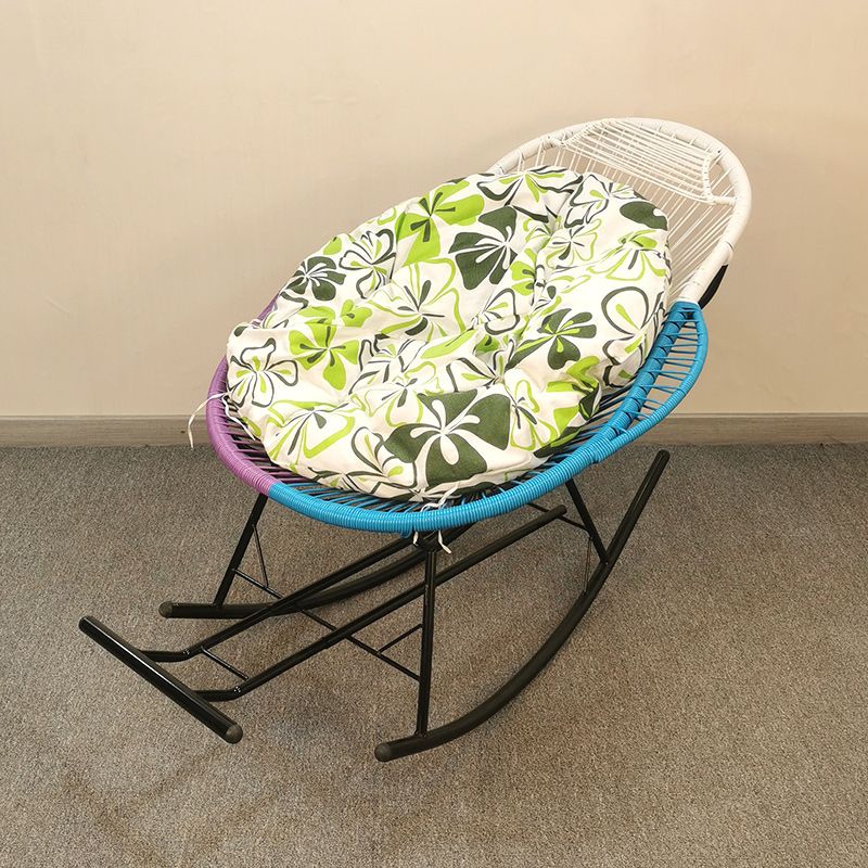 Iron Base Modern Recliner Rocking Chair Leisure Lazy Chair for Balcony Garden