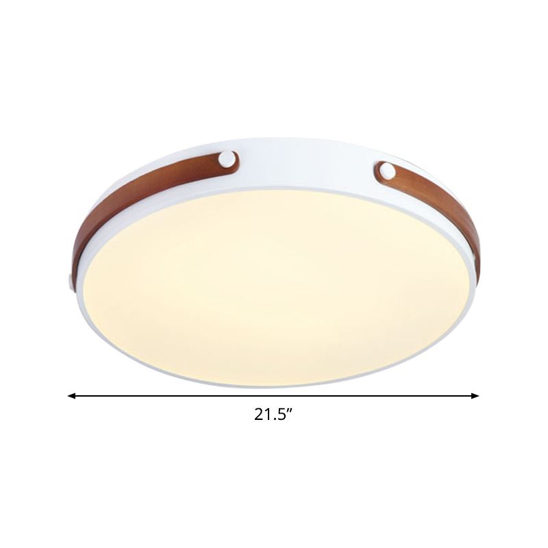 Cirkelvormige spoeling Modernistische acrylbruin/lichtbruin/roodbruine LED dicht bij plafondlamp in warm/wit licht, 16 "/21,5" breed
