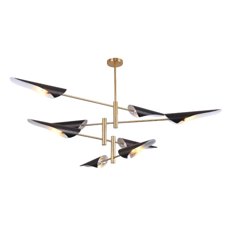 Metal de black metal moderno accesorios de iluminación de sputnik luces colgantes para sala de estar