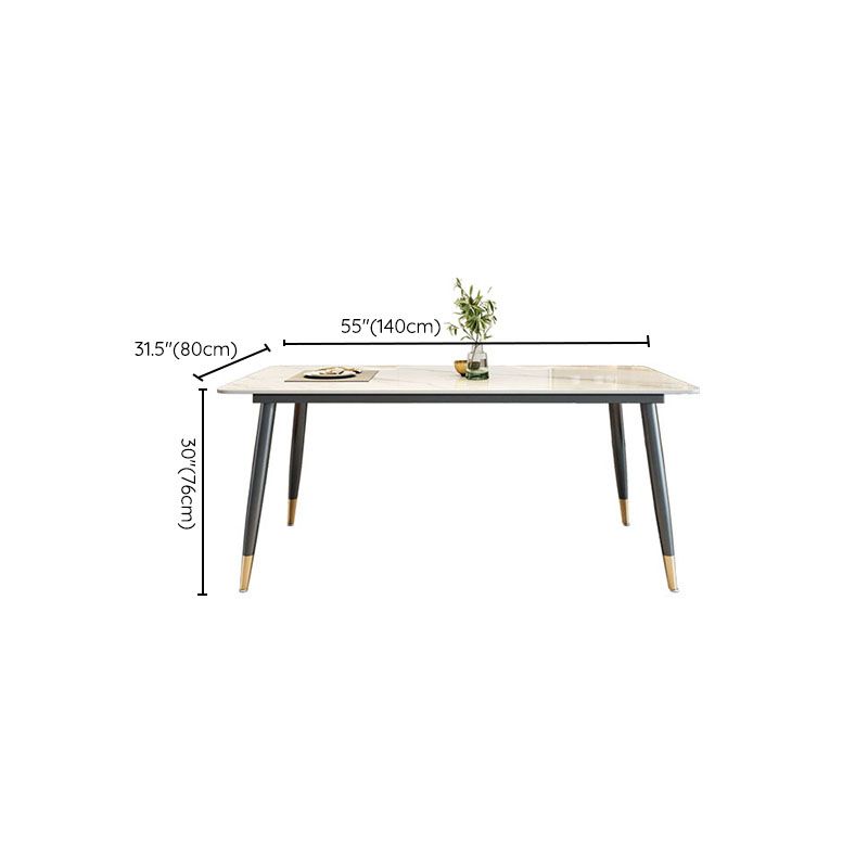 Sintered Stone Top Dining Table Metal Base Table for Dining Room