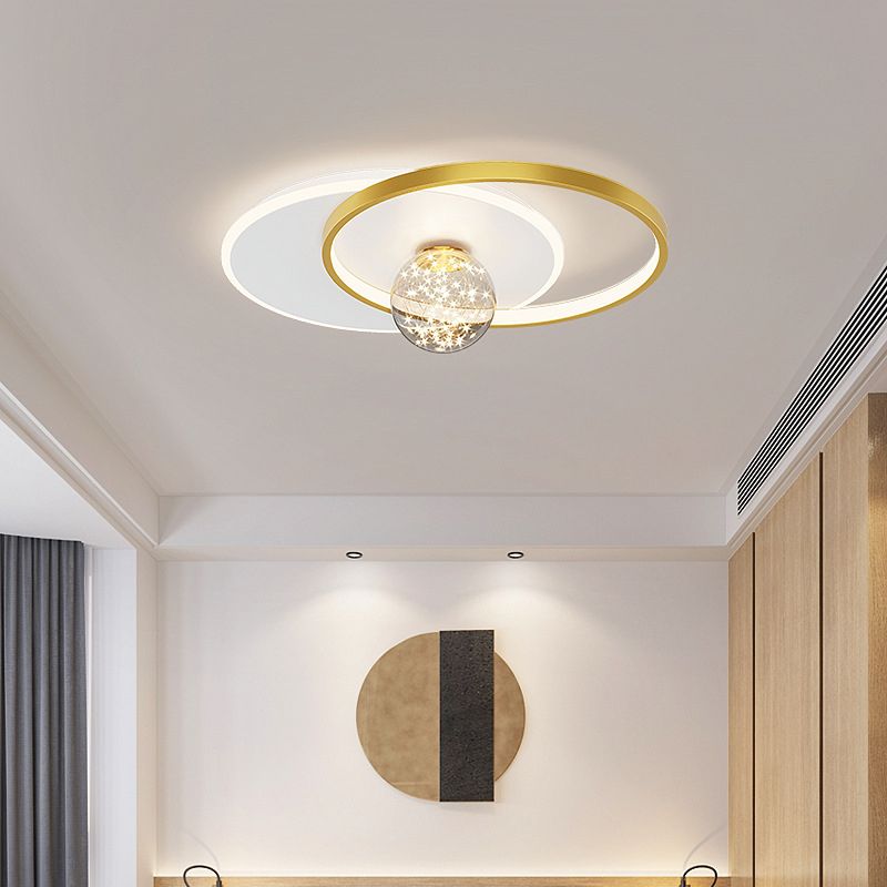 Modern Geometric Ceiling Lighting Metal LED Bedroom Ceiling Flush Mount