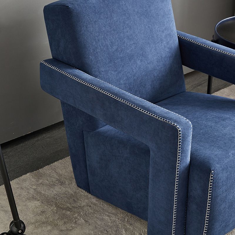 Glam Fabric Arms Included Square Arms Fixed Back Accent Room Chair