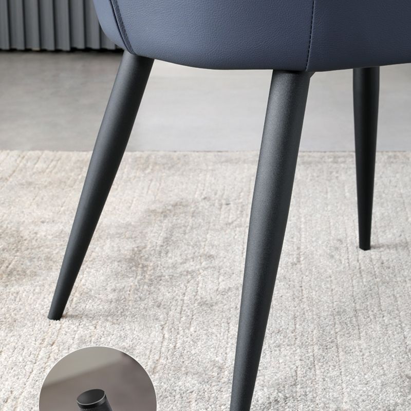 Modern Indoor Upholstered Side Chair Faux Leather Side Chair with Metal Legs