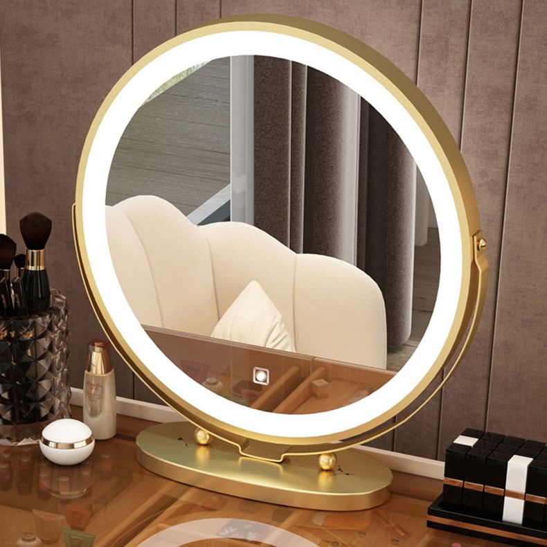 Glam Glass Vanity Dressing Table Bedroom Mirror Makeup Vanity Desk with Drawer