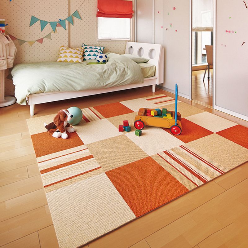 Modern Carpet Tiles Color Block Stain Resistant Bedroom Carpet Tiles