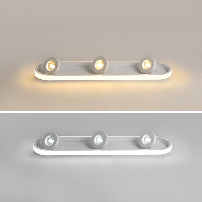 Plafonnier LED réglable à 4 lumières, avec têtes d'éclairage sur rail linéaire en aluminium, de Style moderne, pour salon