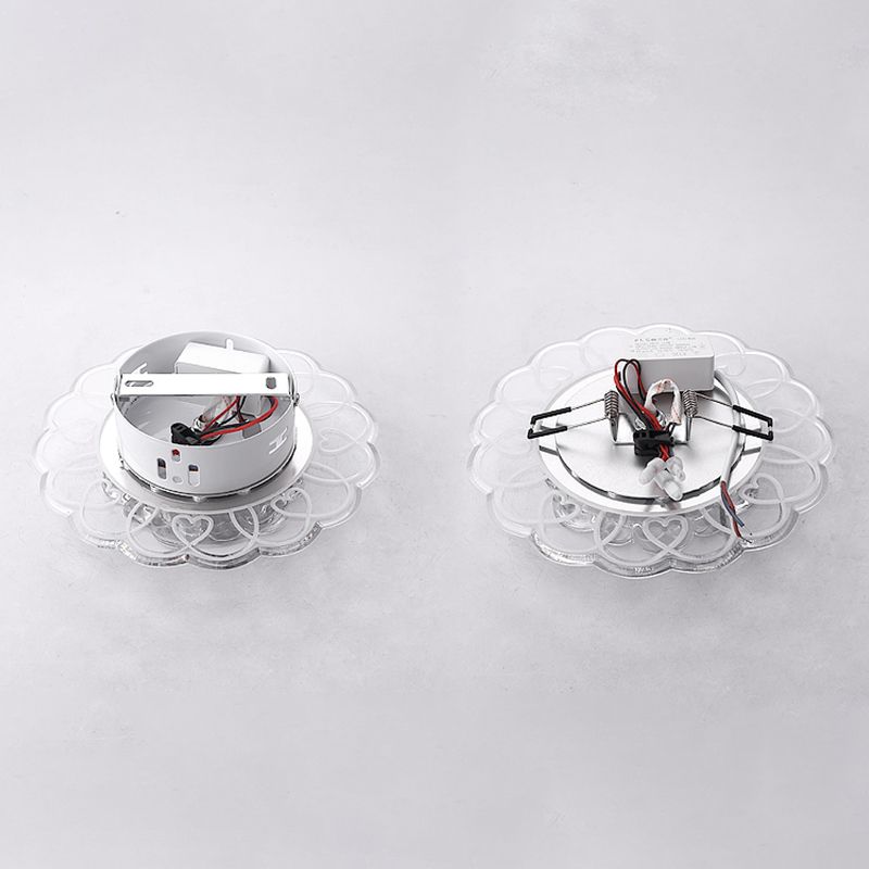 Cristal fleur LED encastré lampe simple transparent encastré plafonnier