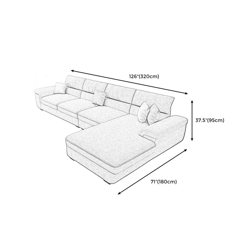 Casual Pillow Top Arm Sectional 37.4"H Removable Cushions Sofa and Chaise