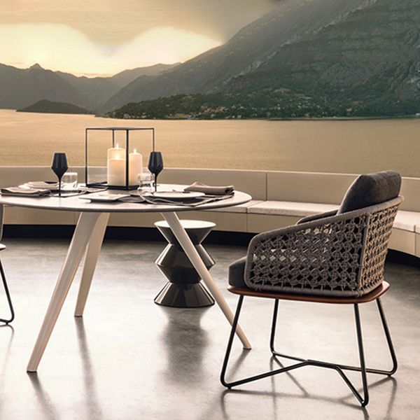 Rattan Outdoor Patio Sofa UV Resistant Tropical Patio Sofa with Cushions