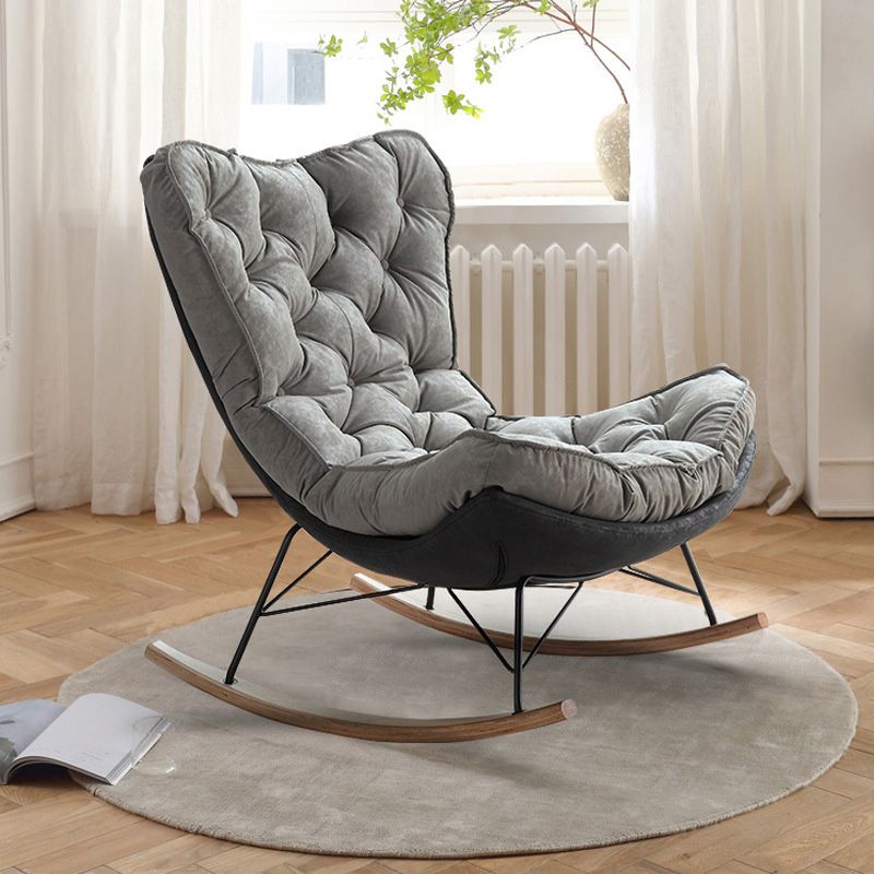 Modern Style Single Rocking Chair Indoor Sofa Rocking Chair with Cushion
