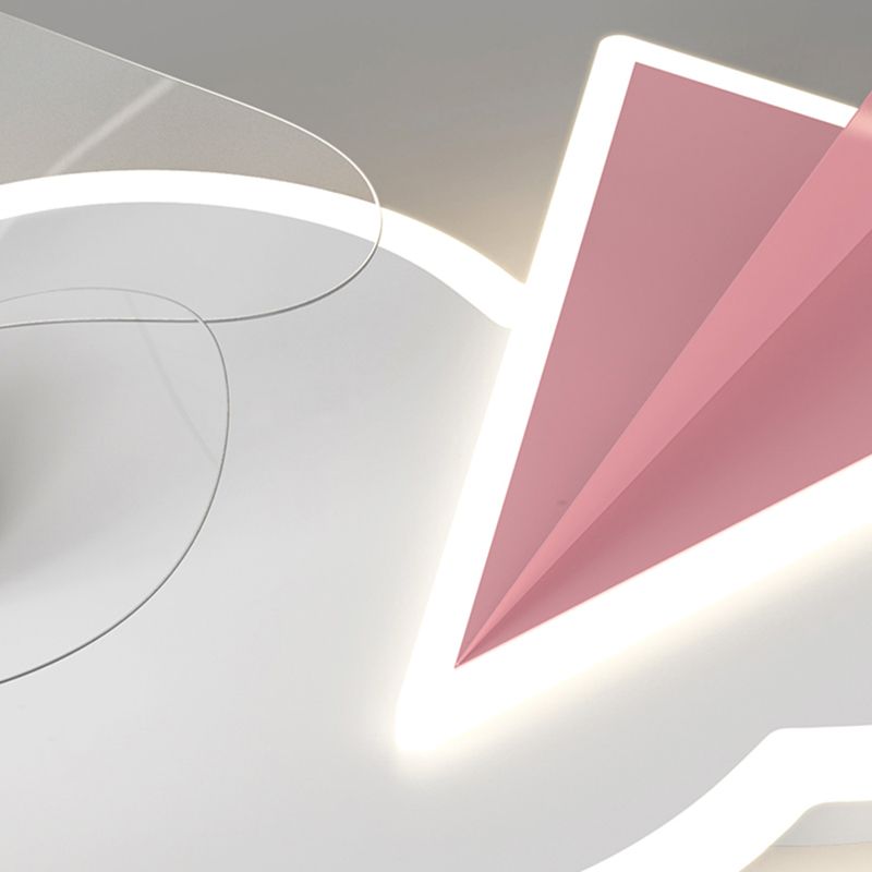 Cartoon slaapkamer plafondventilator verlichting armatuur acryl kinderen stijl semi -flush light