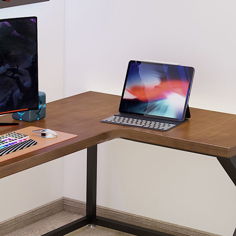 Modern Solid Wood Writing Desk 29.53" Tall Sled Base Corner Office Desk