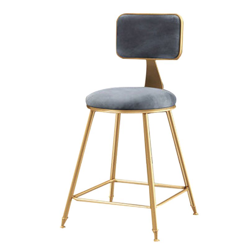 Glam – tabouret de comptoir sans accoudoirs, tabouret de bar en fer avec coussin en daim
