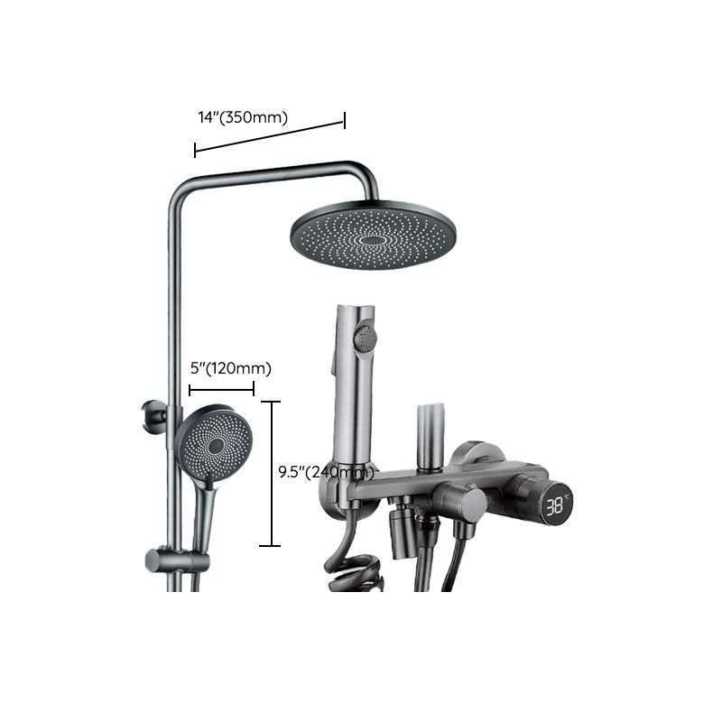 Temperature Control Shower System Valve Included Brass Wall Mounted Shower Combo