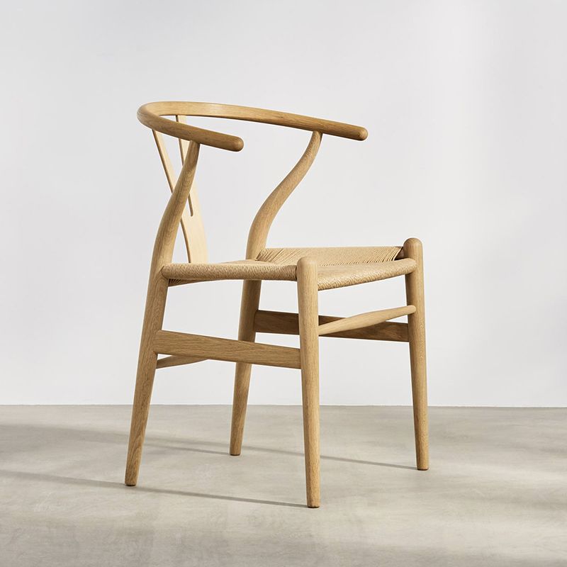 Contemporary Style Ash Wood Chair Dining Room Fork Bone Back Chairs Set