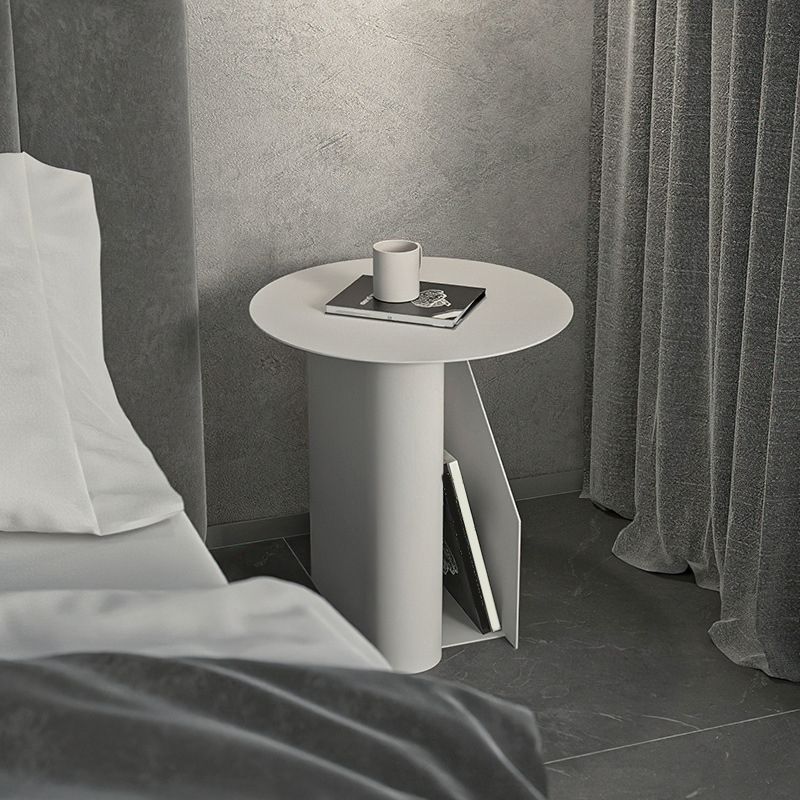 18.5" Tall Pedestal End Table Mid-Century Metal Round Side End Table