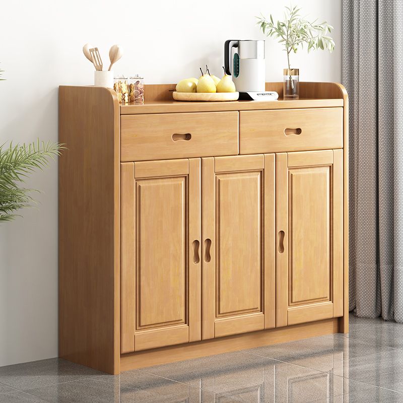 Modern Accent Cabinet with 2 Drawers and Shelfs in Rubberwood