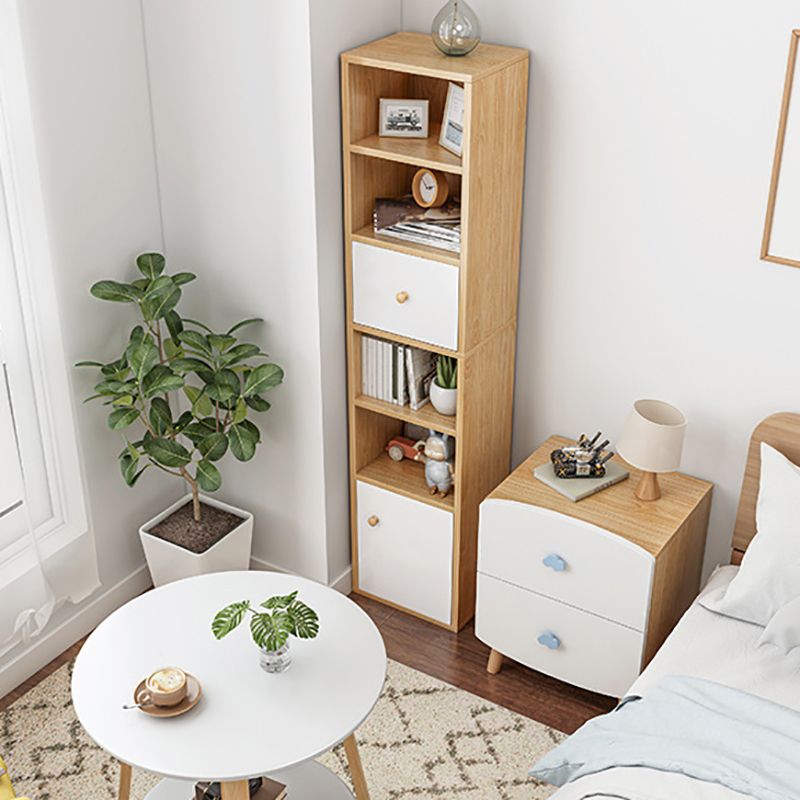 Modern Standard Bookshelf Wood Engineered Bookcase with Rectangular Shelves