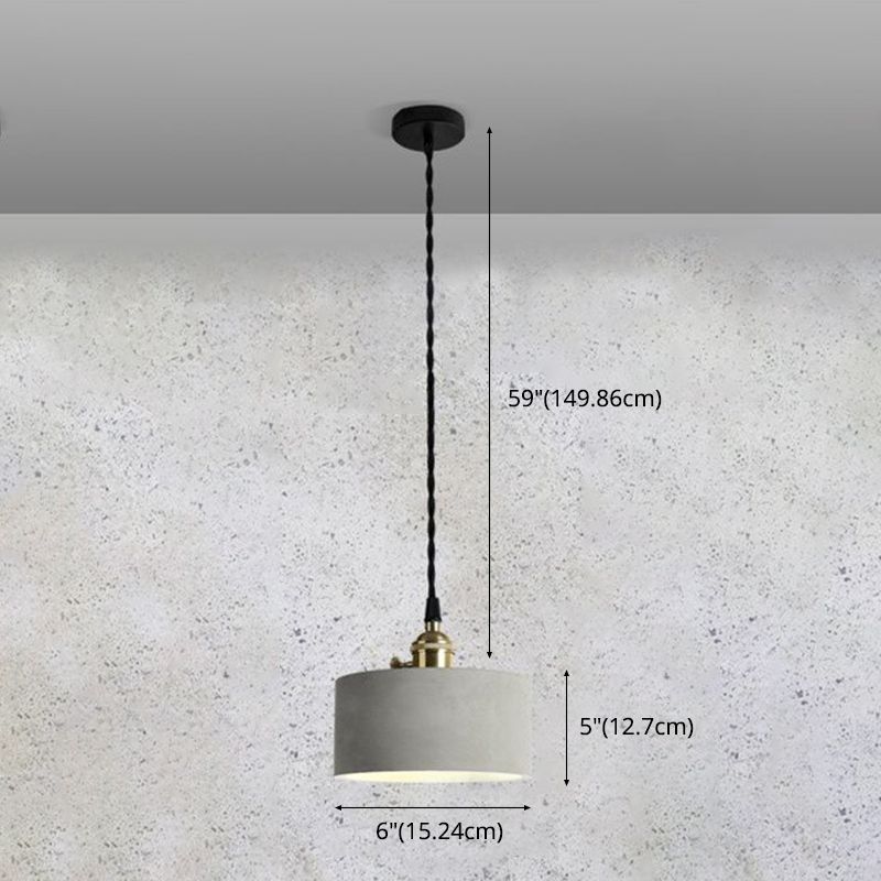Gearceerde cement plafond suspensielamp moderne stijl grijze hanglampverlichting armatuur