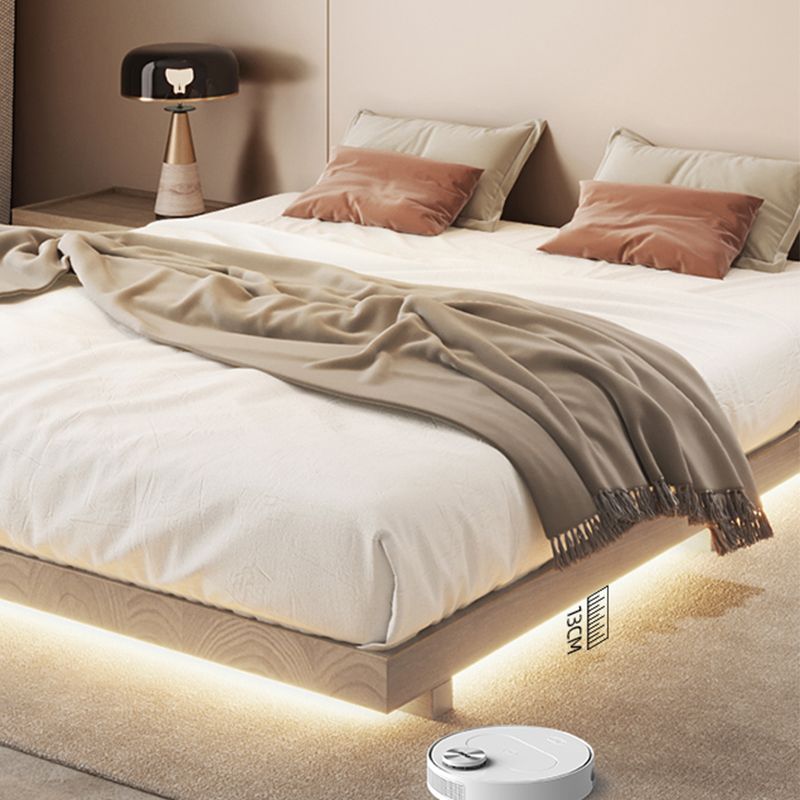 Pine Wood Platform Bed Frame in Natural,78.74 Inch Long with Legs