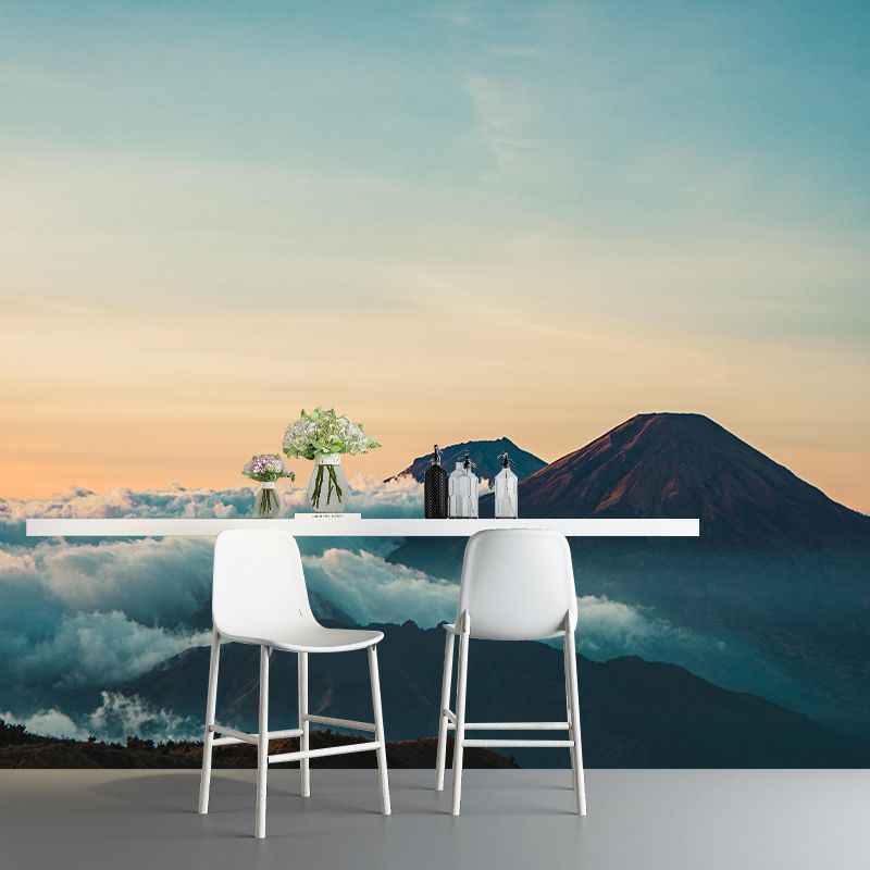 Mountain View Wall Mural Decal Moisture Eco-friendly Wallpaper Resistant for Sitting Room