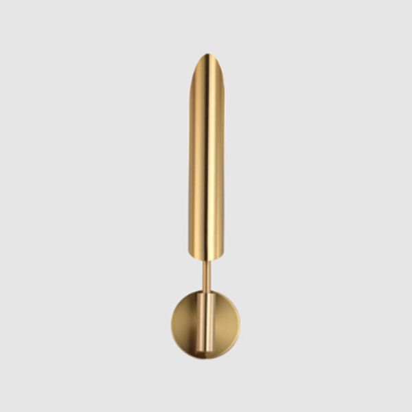 Linear Shade Wall Sconce Modern Style Metal Wall Mount Light Fixture in Gold