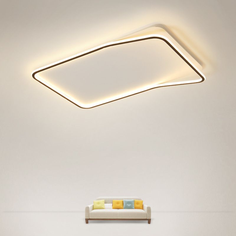 Geometrische Schwarz Bündig Montierte Deckenleuchte Moderne Stil Metall Led Bündig Deckenleuchten