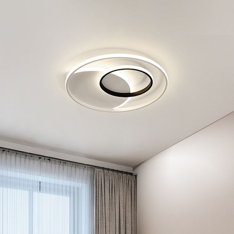 Deckenleuchte Modernistisch Metallic 16.5 "/20.5" Breite LED Weißes Flushmount Lighting