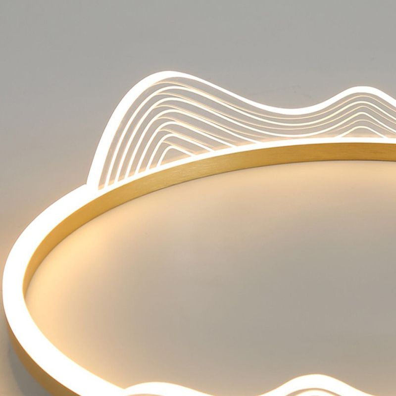 1-Light Round Shade Flush Mount Modern Style Flush Mount Ceiling Light Fixture