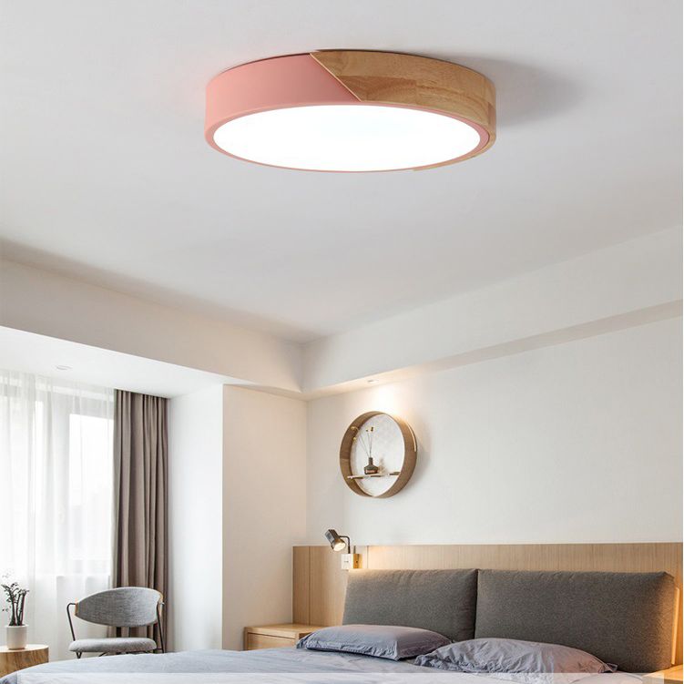 Green 1-Light Flush Mount Fixture Modern Style Acrylic Round Flush Ceiling Lights