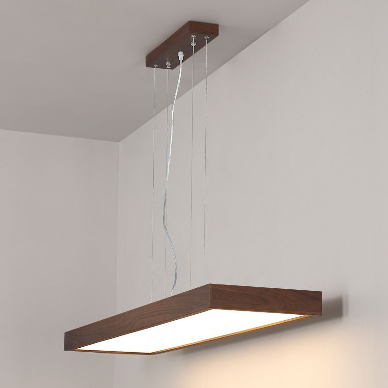 Rechthoek kroonluchter verlichtingsarmaturen eigentijds hout 1 lichte eiland kroonluchter