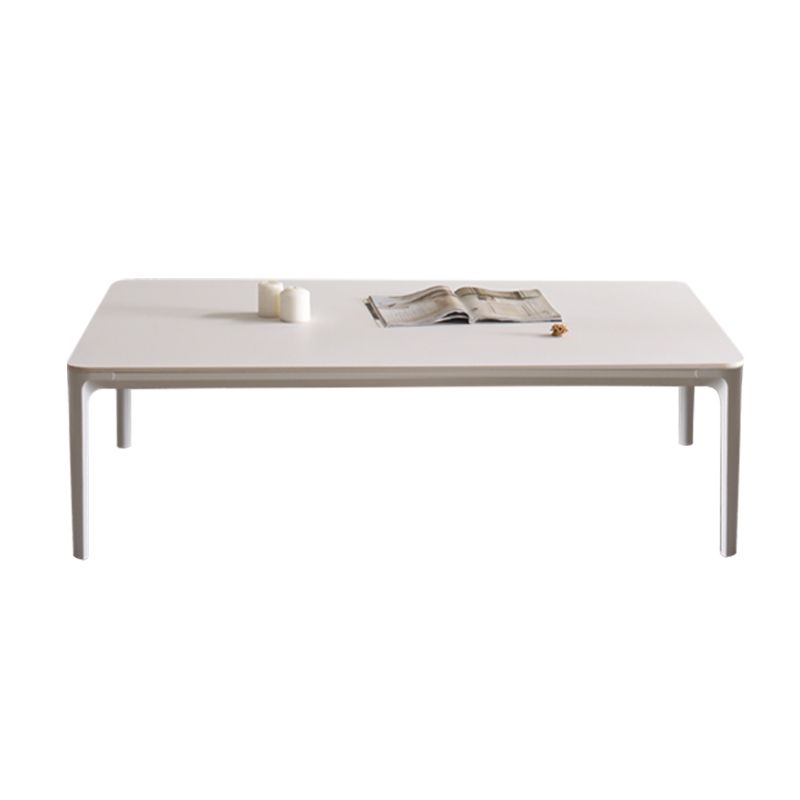 Modern Style 4 Legs White Metal Base Slate Rectangular Coffee Table for Living Room