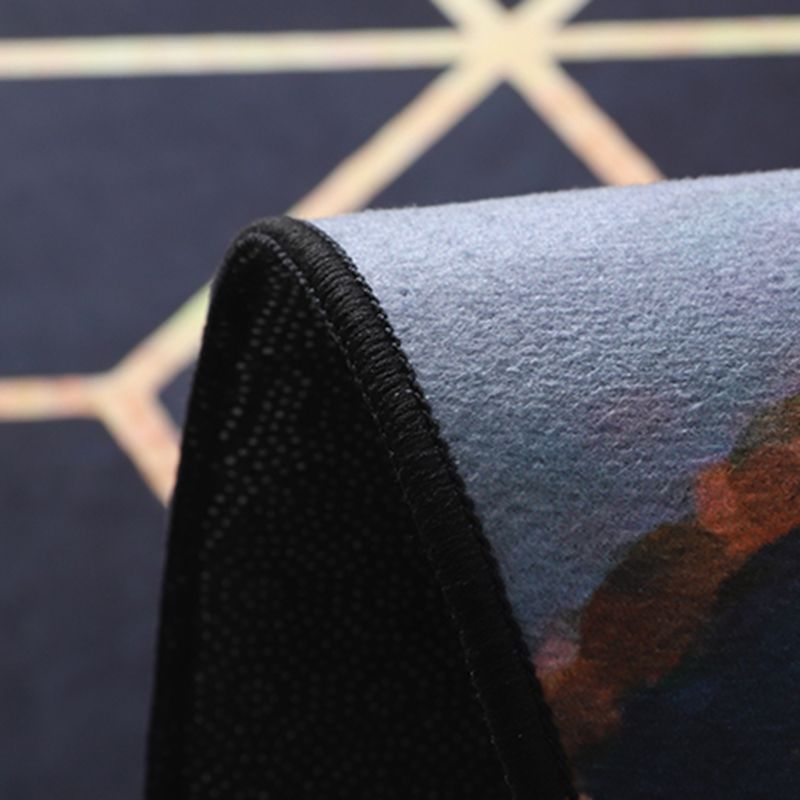 Simple Triangle Print Rug Multicolor Polyester Area Carpet Non-Slip Backing Rug for Living Room